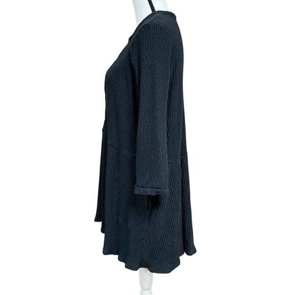 Free People Beach Blossom ribbed knit button front mini dress small - Picture 3 of 9